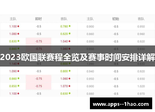 2023欧国联赛程全览及赛事时间安排详解